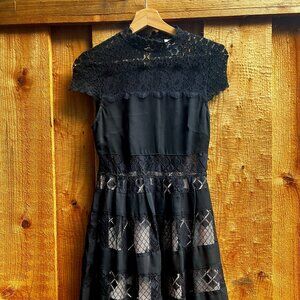 Anthropologie Black Lacey Dress
